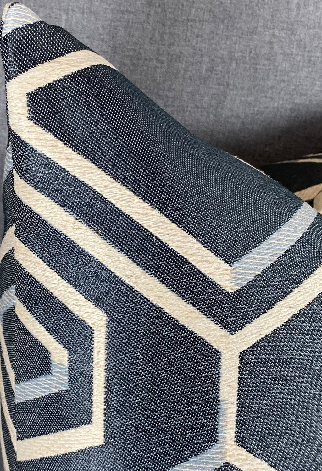 Luxury Pillow -  24" x 24" - Geo Blue