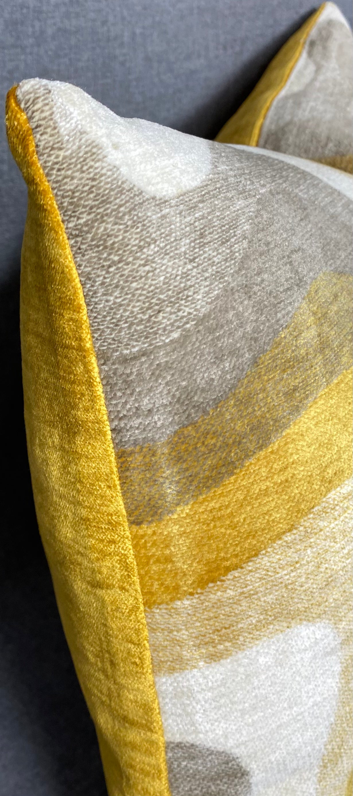 Luxury Lumbar Pillow - 24" x 14" - Saffron Swirl Dramatic Swirl Pattern Of Gold Taupe Cream And Tan