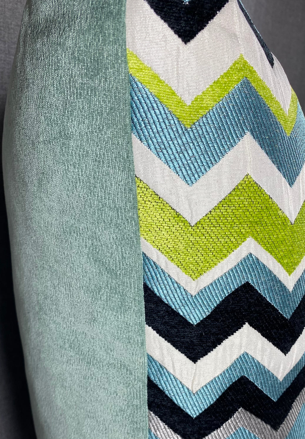 Luxury Pillow -  24" x 24" - Chevron Aqua