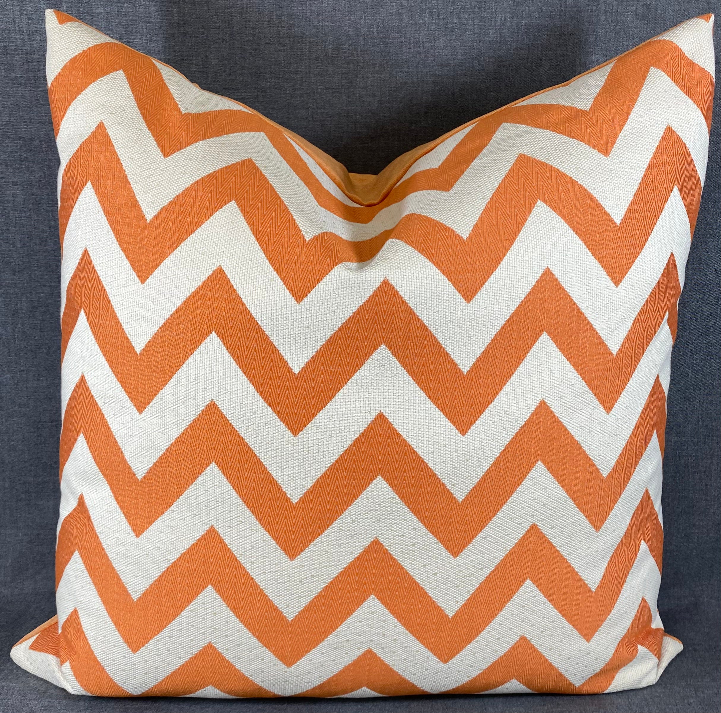 Luxury Pillow -  24" x 24" - Chevron Chic-Orange