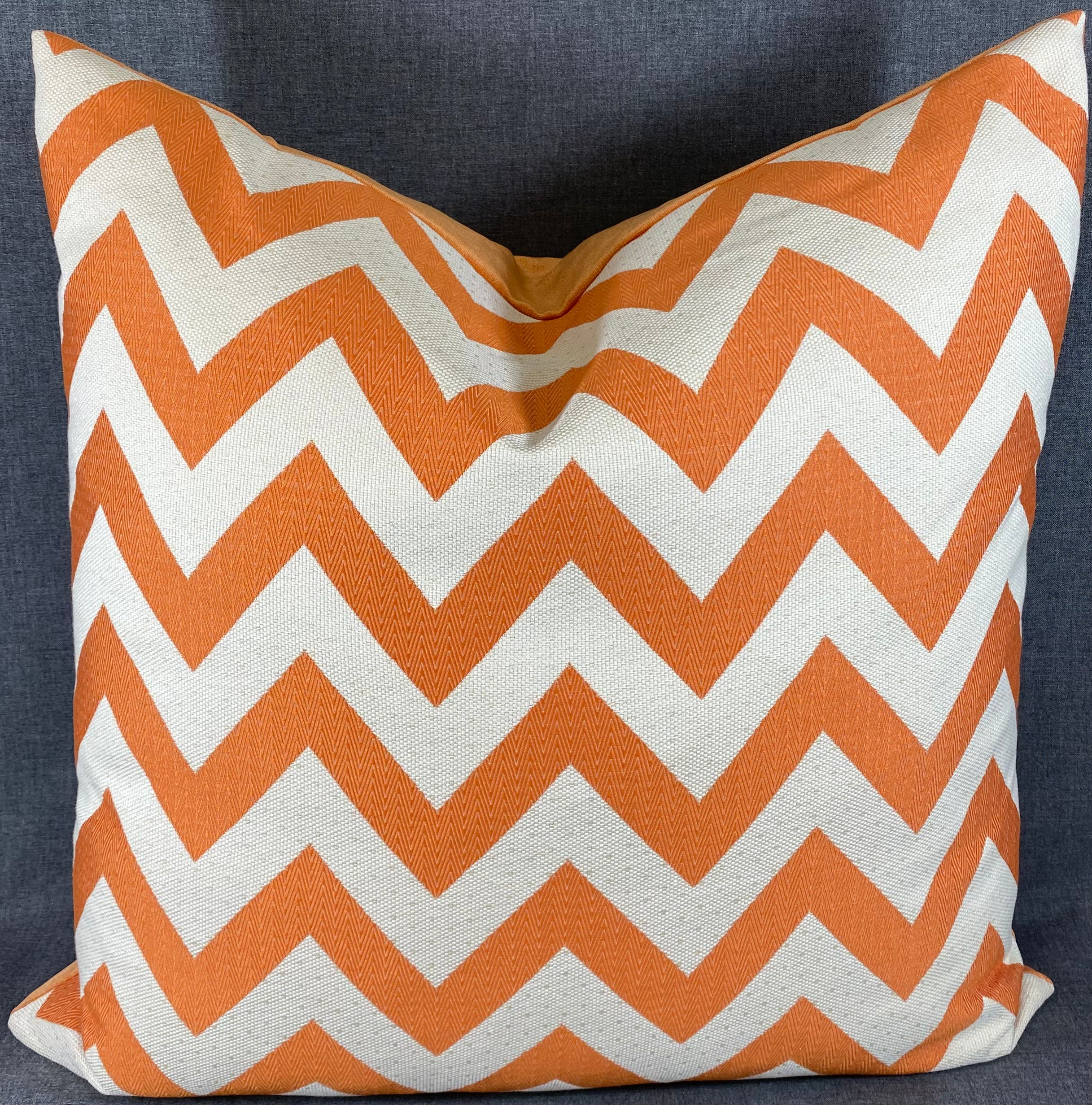 Luxury Pillow -  24" x 24" - Chevron Chic-Orange