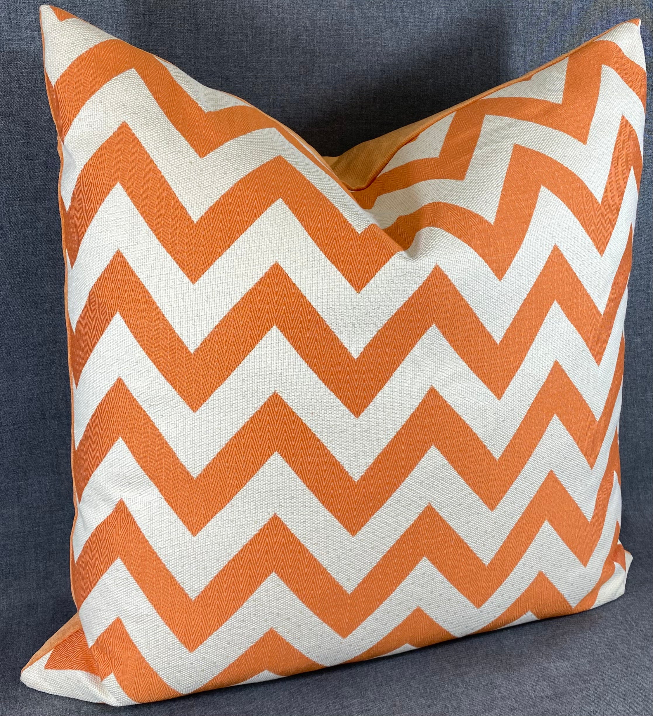 Luxury Pillow -  24" x 24" - Chevron Chic-Orange