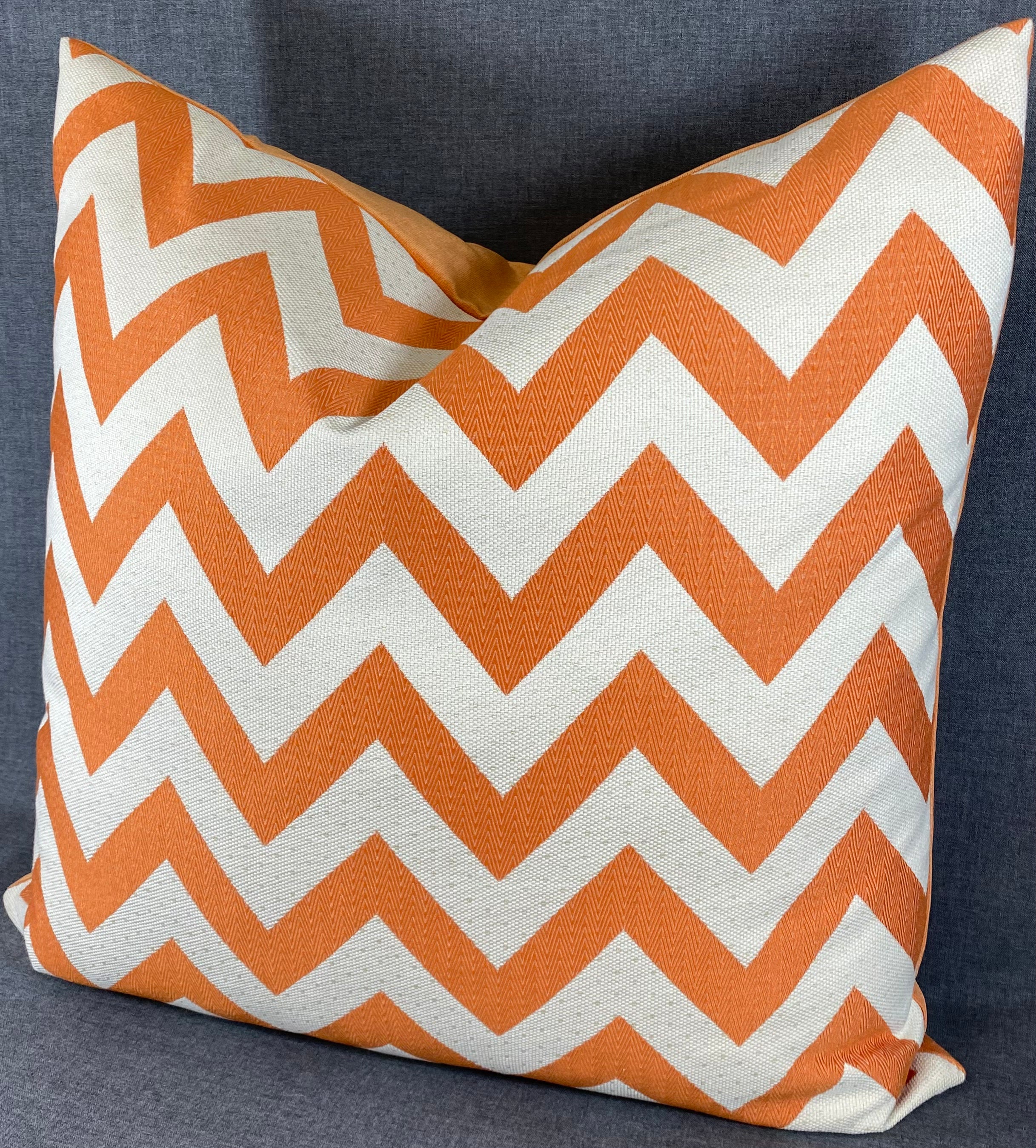 Luxury Pillow -  24" x 24" - Chevron Chic-Orange