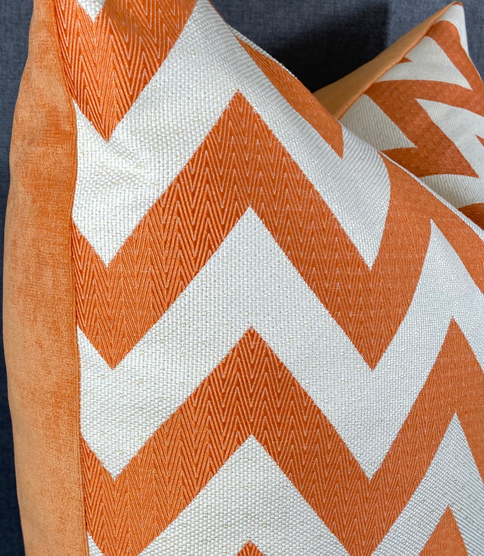 Luxury Pillow -  24" x 24" - Chevron Chic-Orange