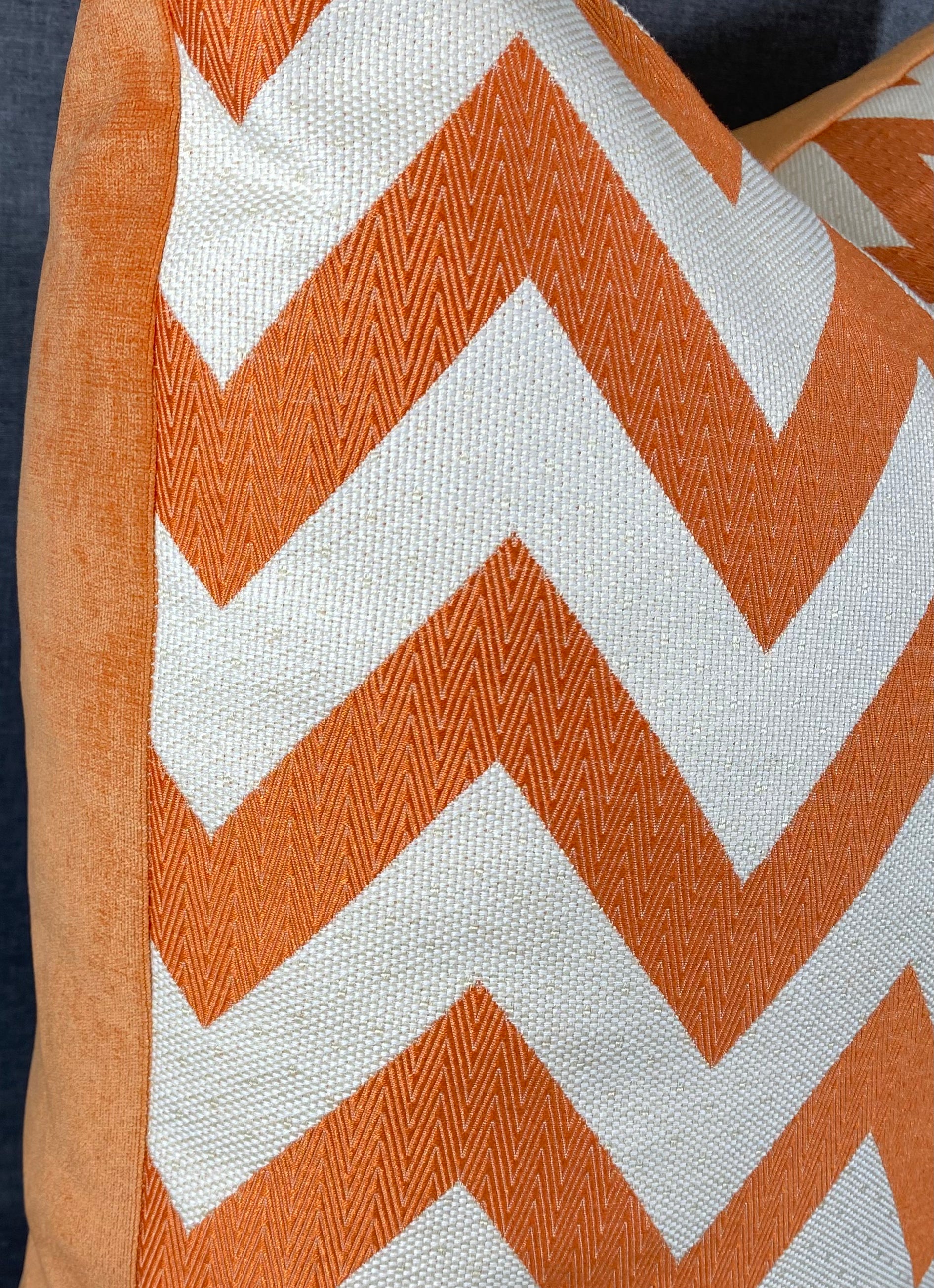 Luxury Pillow -  24" x 24" - Chevron Chic-Orange