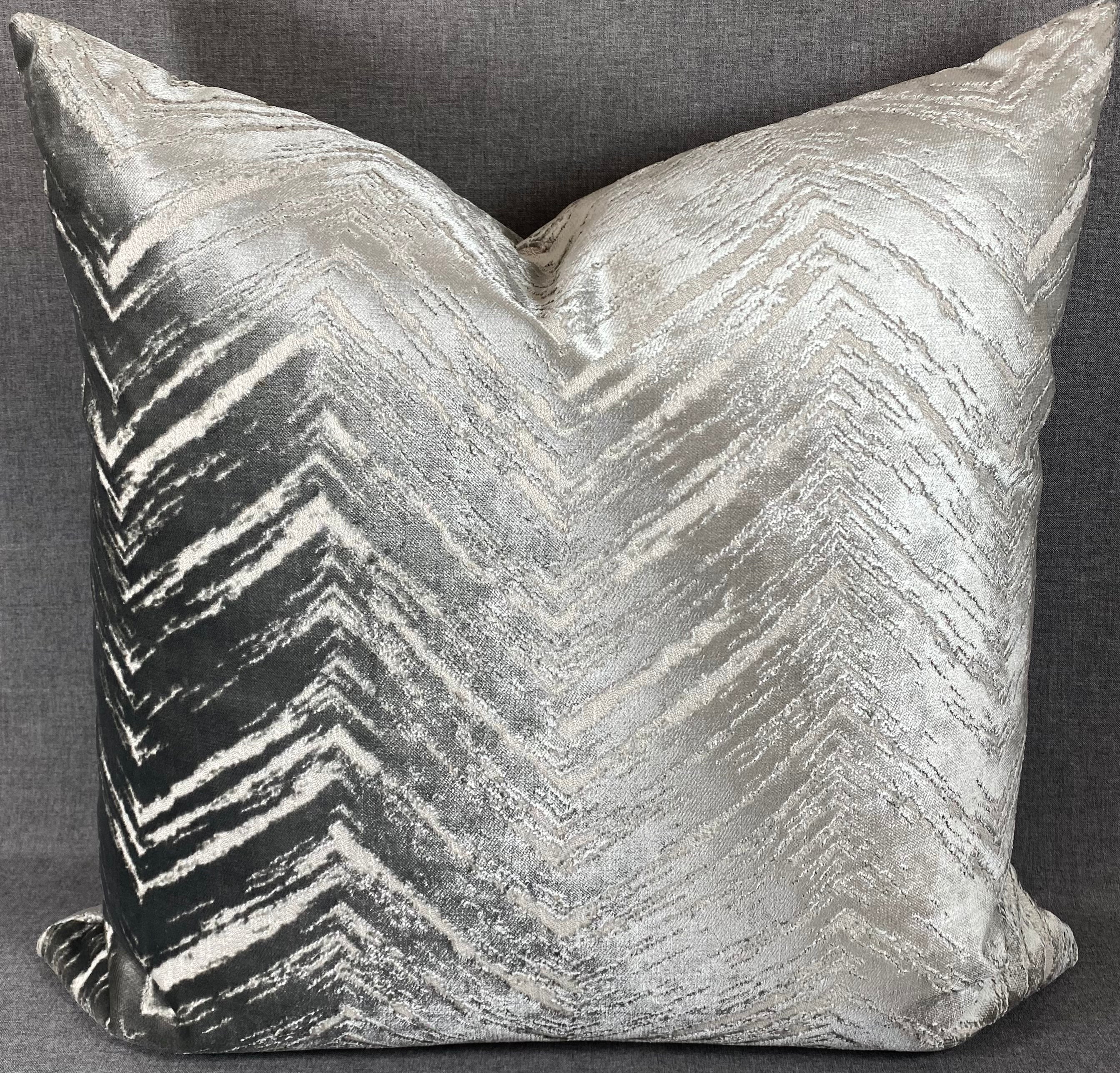 Luxury Pillow -  24" x 24" -  Zermatt-Silver