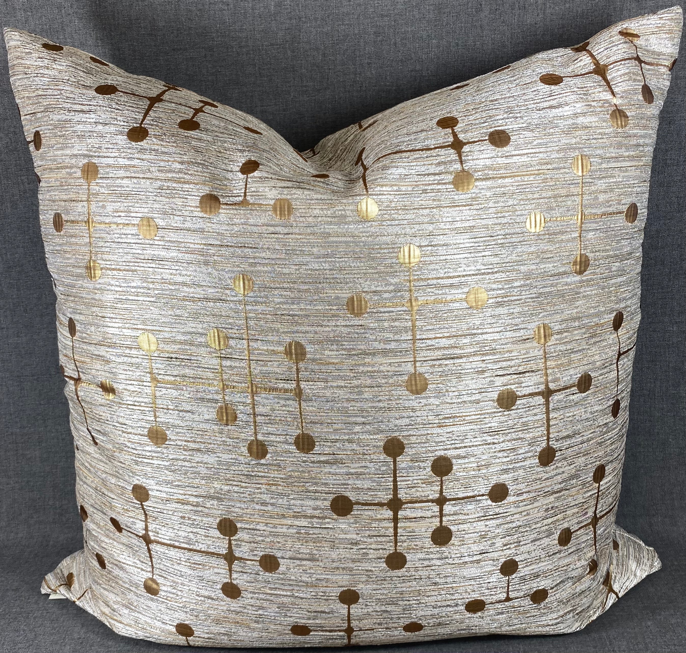 Luxury Pillow – 24" × 24" – Morse Gold | Modern Metallic Accent – Kim ...