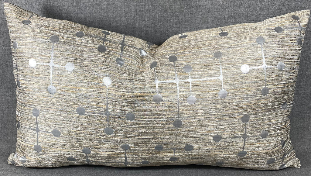 Luxury Lumbar Pillow - 24" x 14" - Morse -Silver