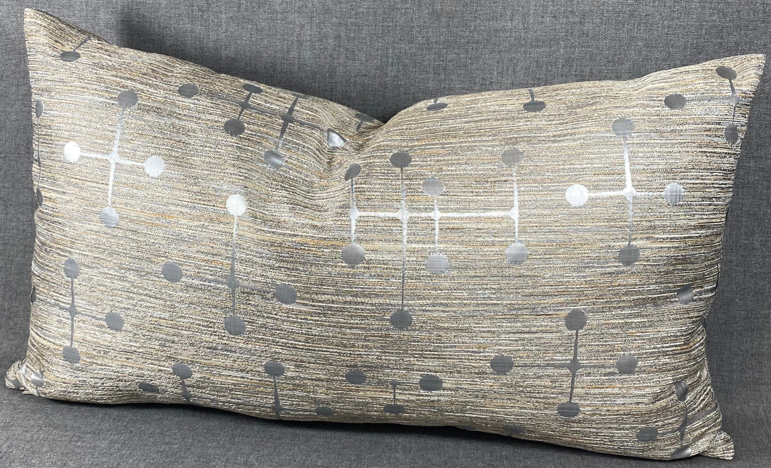 Luxury Lumbar Pillow - 24" x 14" - Morse -Silver