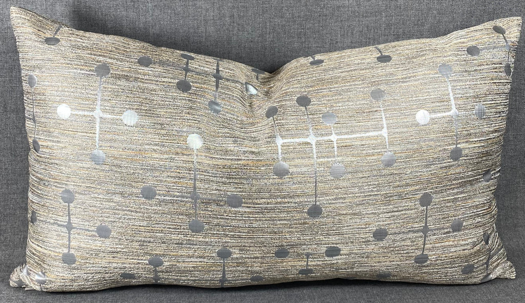 Luxury Lumbar Pillow - 24" x 14" - Morse -Silver