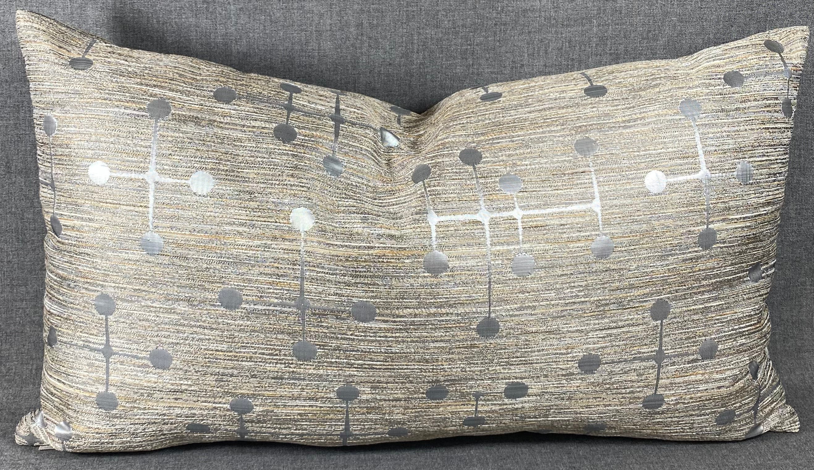 Luxury Lumbar Pillow - 24" x 14" - Morse -Silver