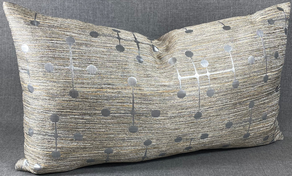 Luxury Lumbar Pillow - 24" x 14" - Morse -Silver