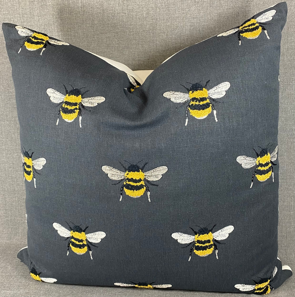 Luxury Pillow - 24" x 24" - Busy Bee-Charcoal