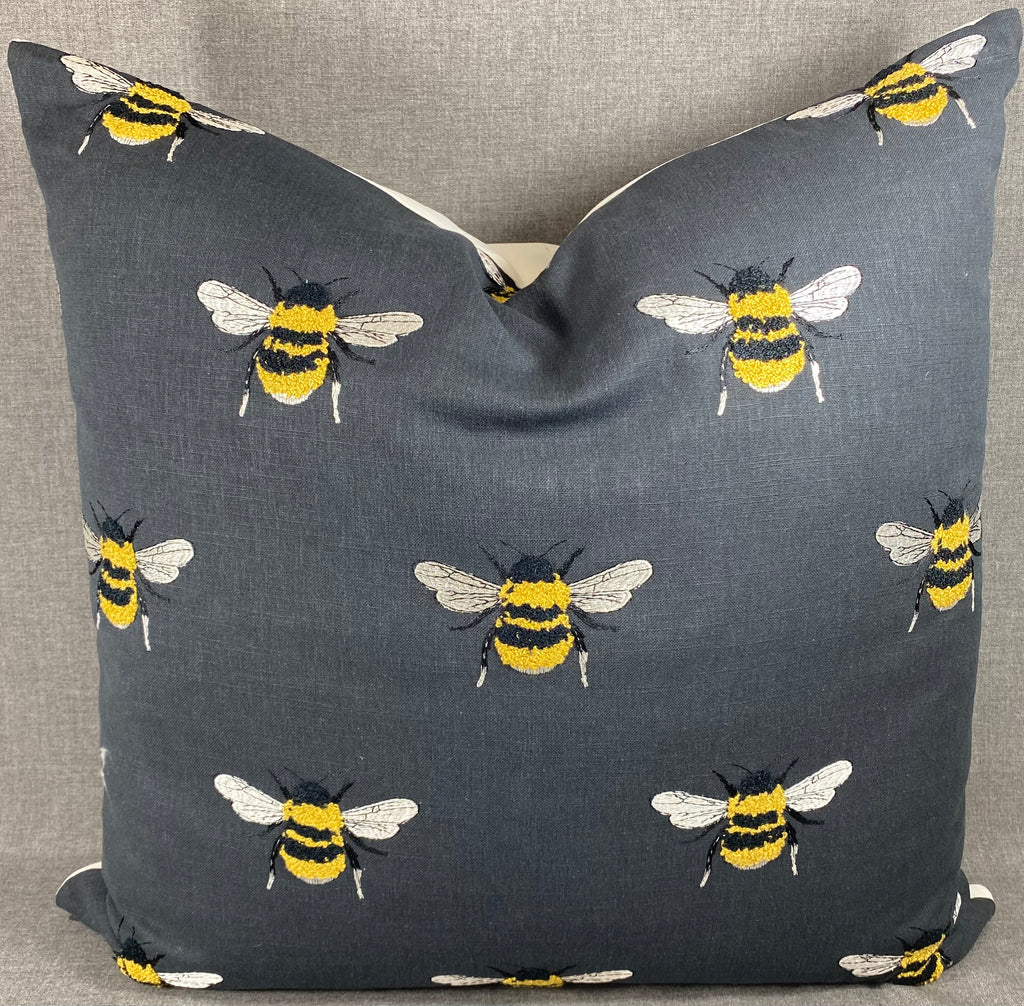 Luxury Pillow - 24" x 24" - Busy Bee-Charcoal