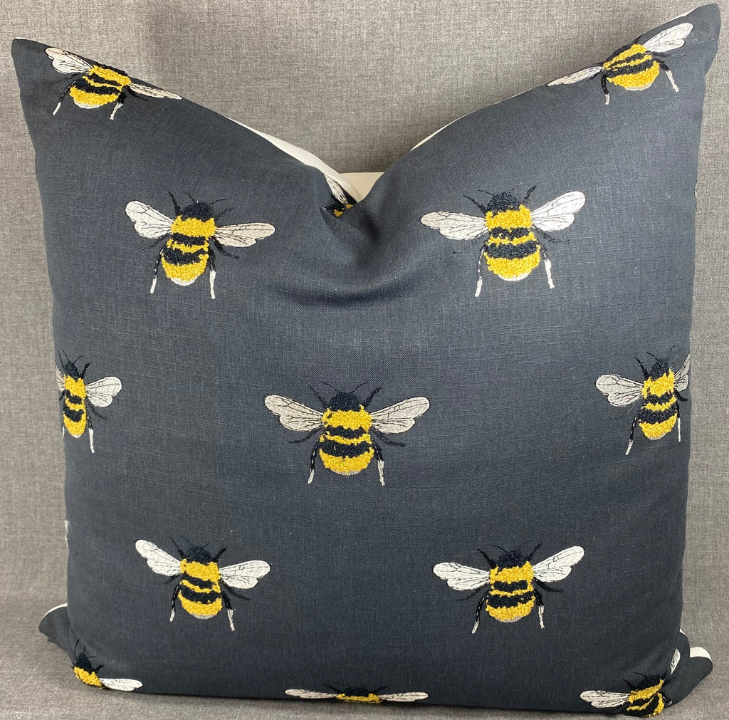 Luxury Pillow - 24" x 24" - Busy Bee-Charcoal