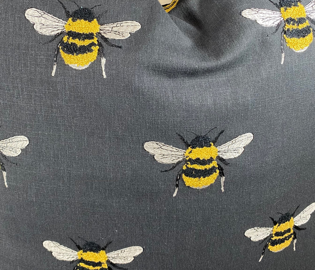 Luxury Pillow - 24" x 24" - Busy Bee-Charcoal