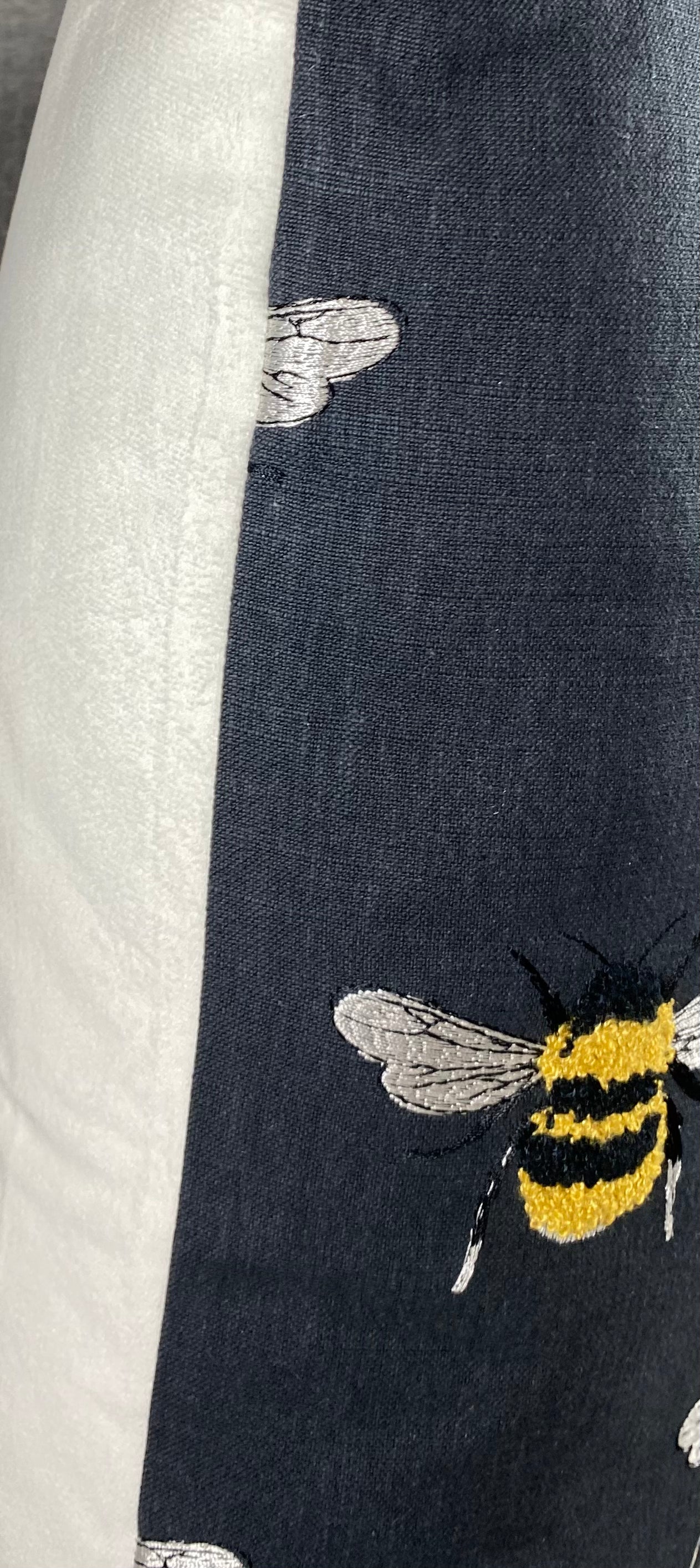 Luxury Pillow - 24" x 24" - Busy Bee-Charcoal