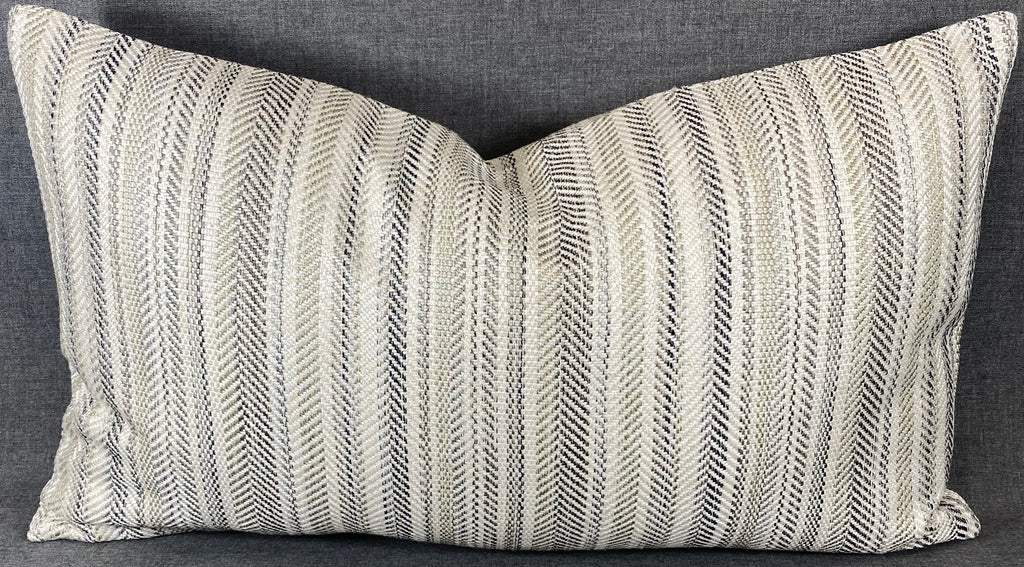 Luxury Lumbar Pillow - 24" x 14"- Pearl Woven Pewter