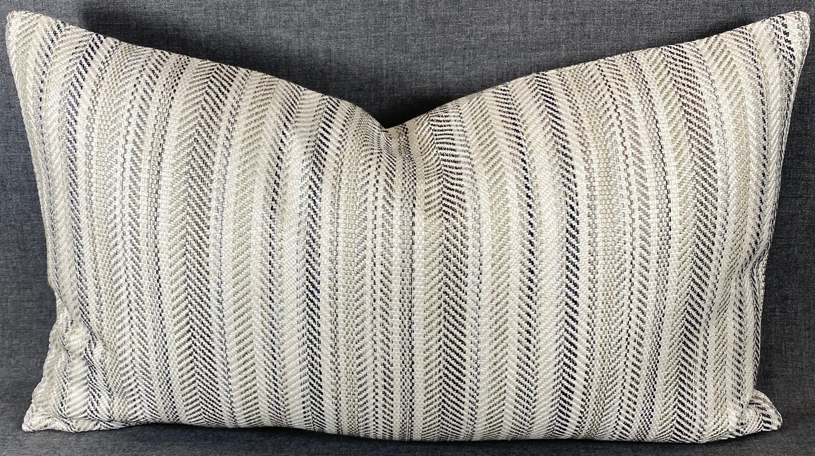Luxury Lumbar Pillow - 24" x 14"- Pearl Woven Pewter