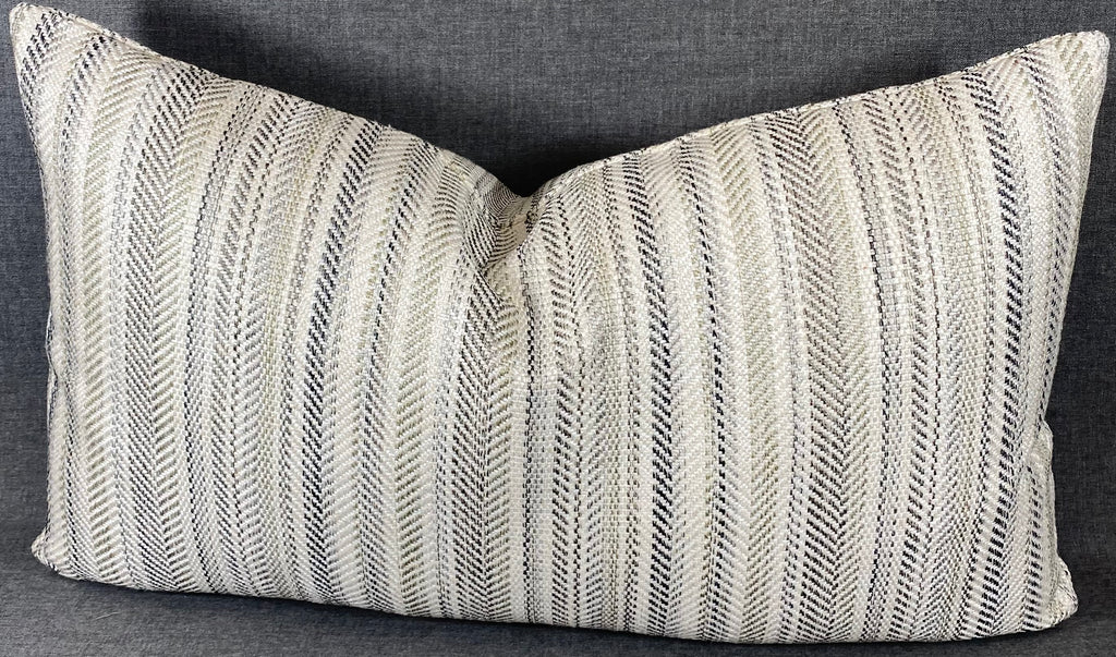 Luxury Lumbar Pillow - 24" x 14"- Pearl Woven Pewter