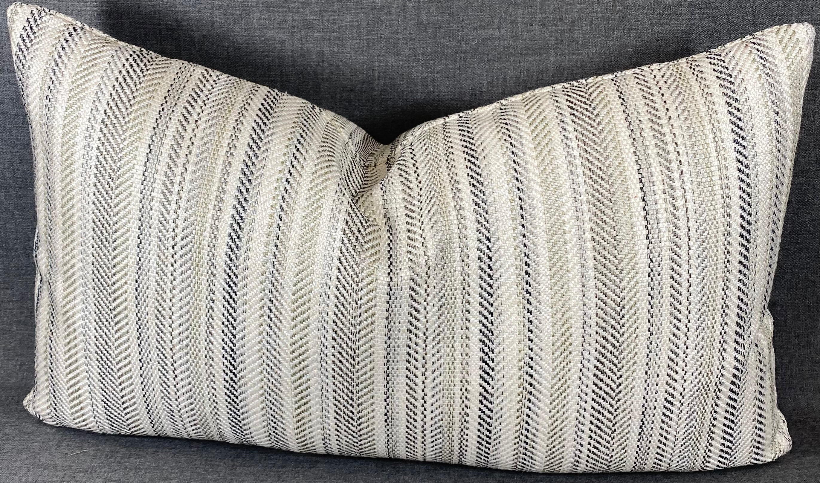 Luxury Lumbar Pillow - 24" x 14"- Pearl Woven Pewter
