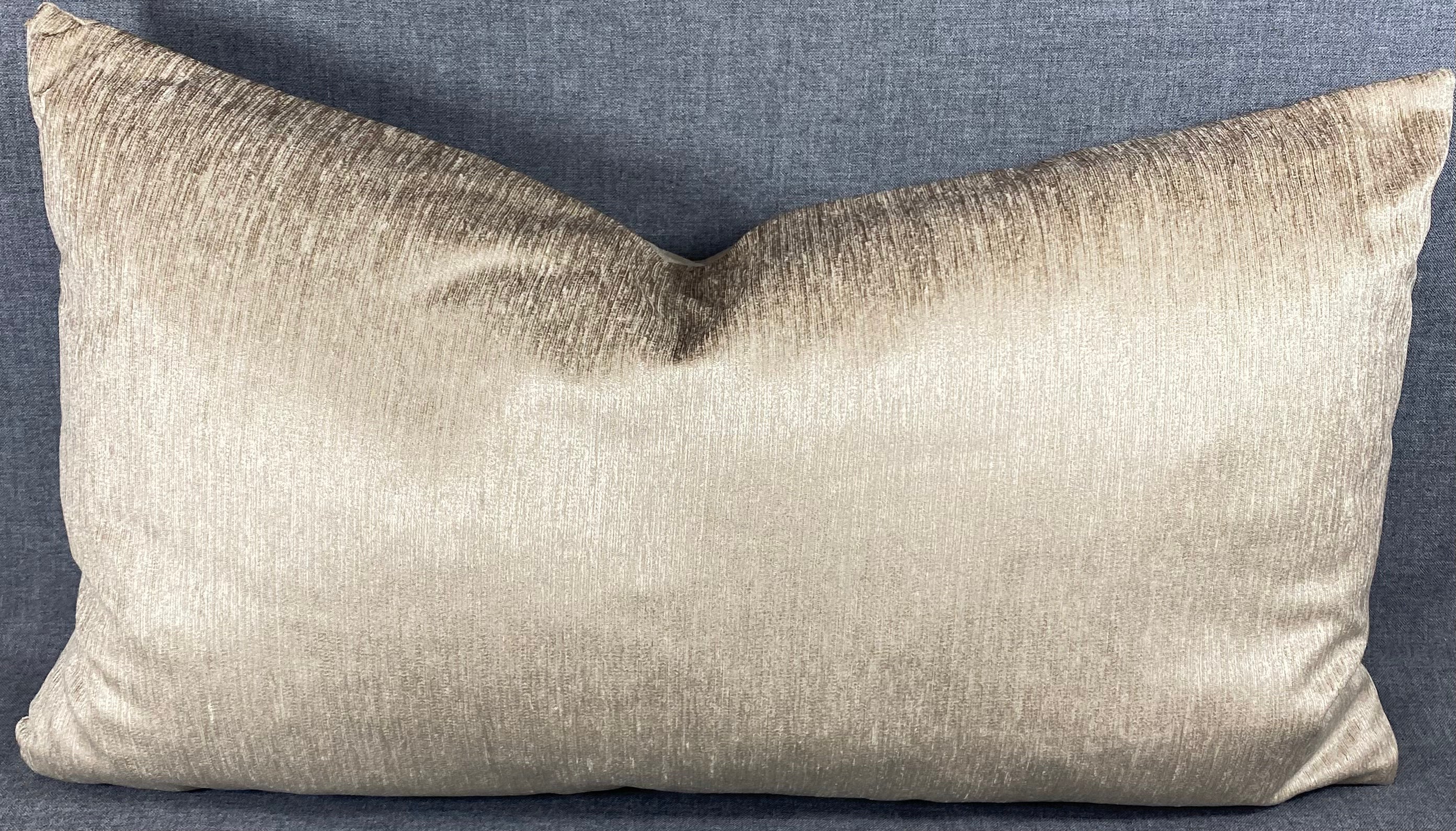 Luxury Lumbar Pillow - 24" x 14" - Empress Casandra Sand Double Front