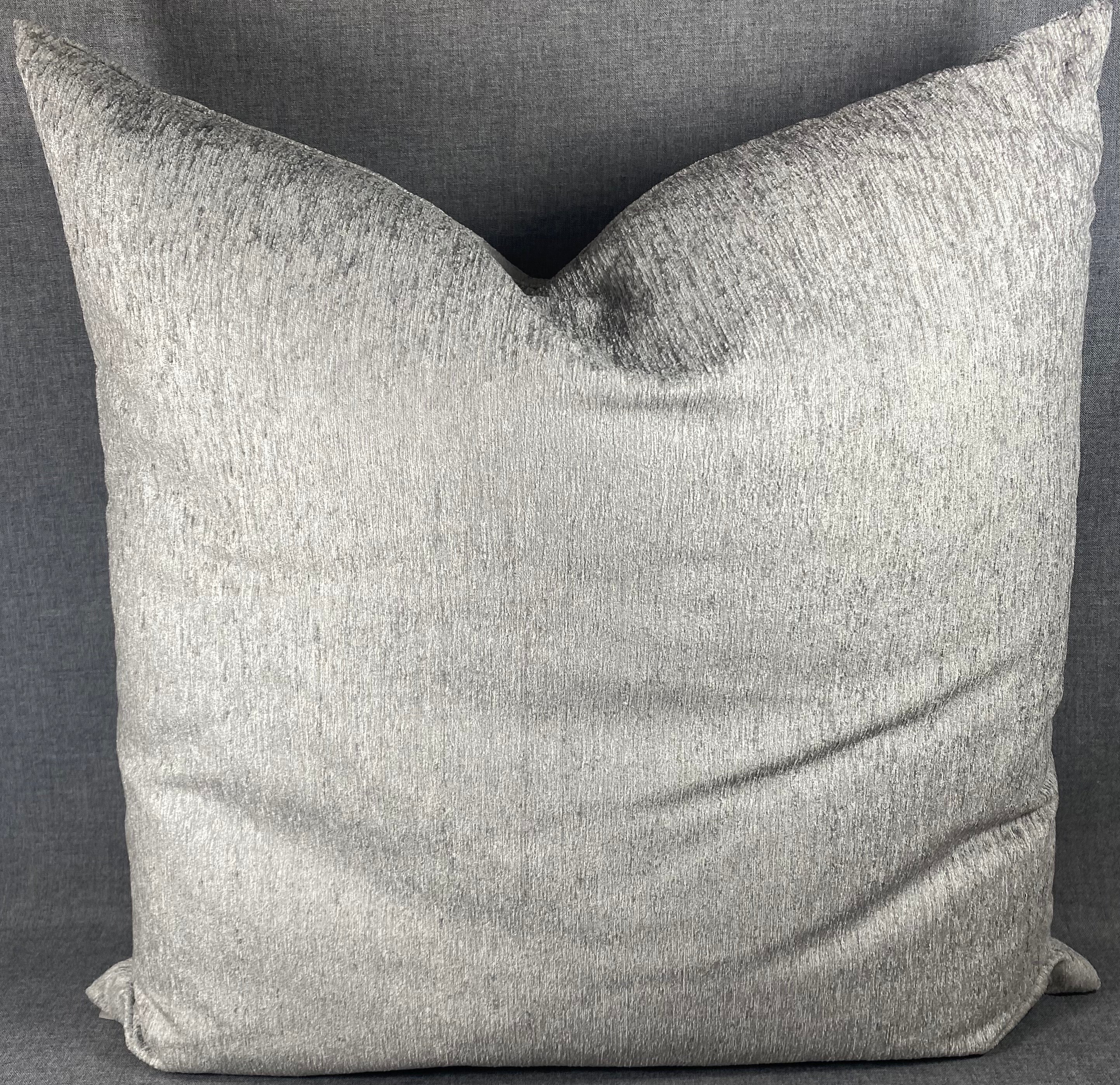 Luxury Pillow - 24" x 24" - Empress Grey Lush Light Grey Silver