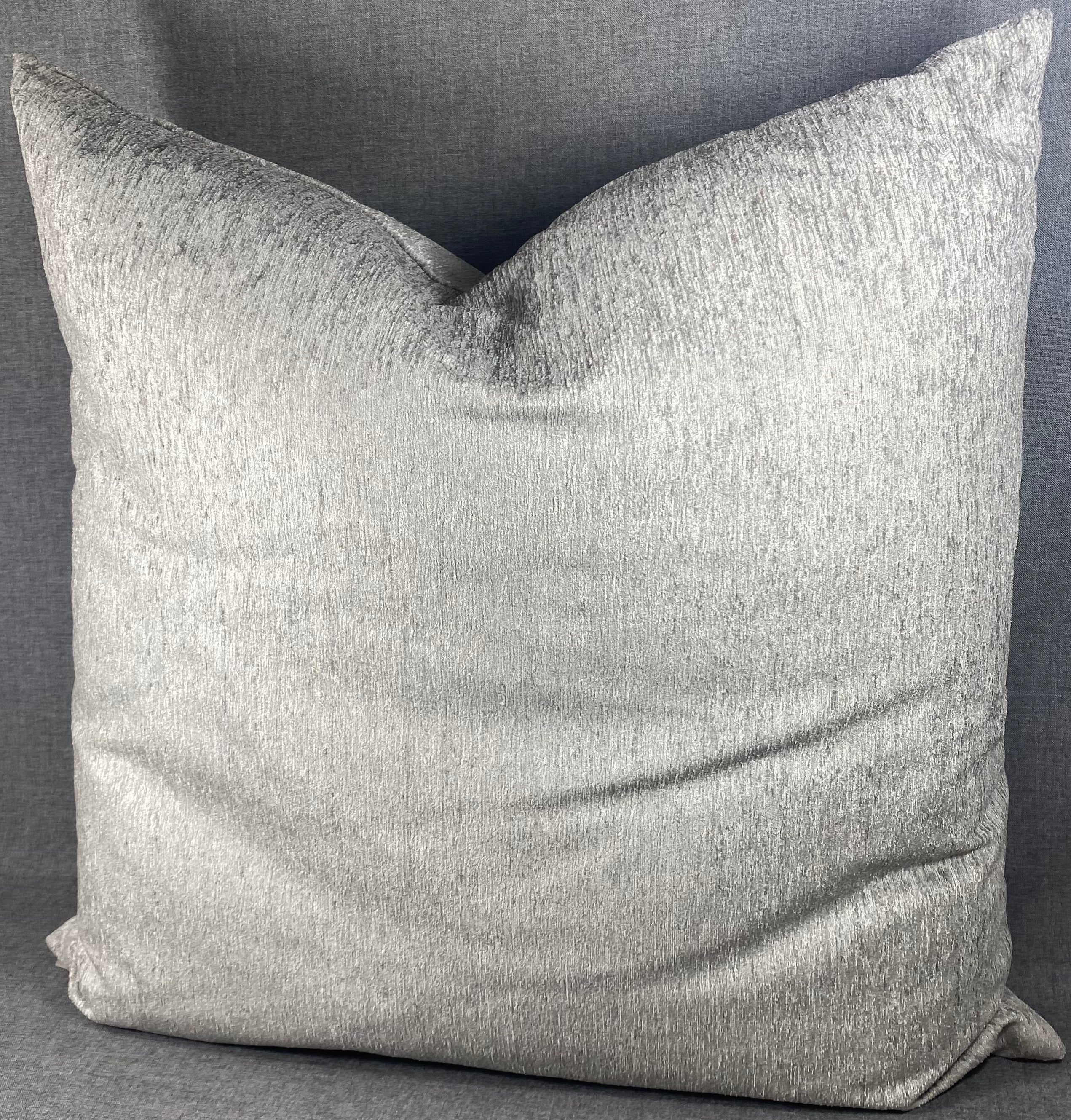 Luxury Pillow - 24" x 24" - Empress Grey Lush Light Grey Silver