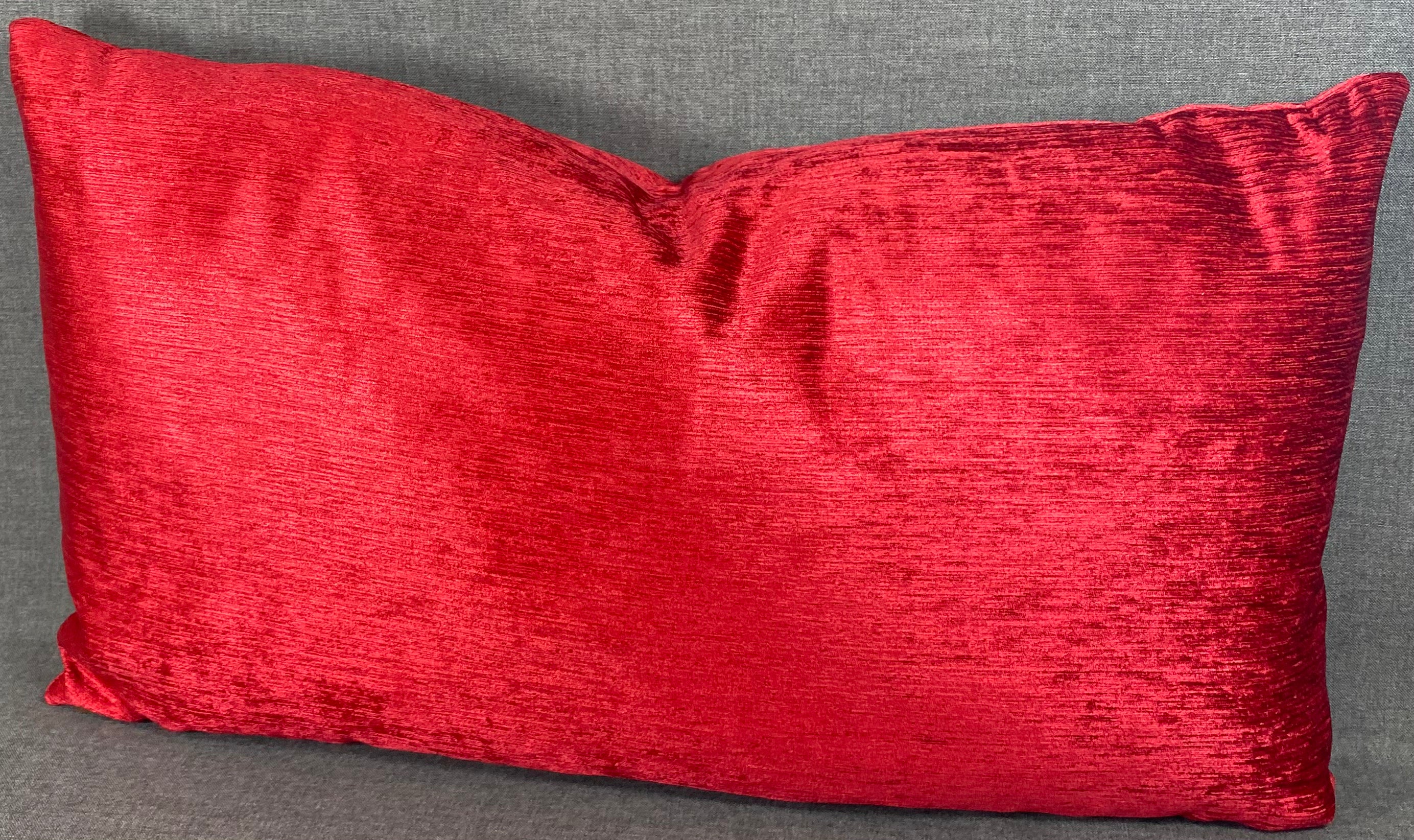 Luxury Lumbar Pillow - 24" x 14" - Empress Casandra Red Double Front