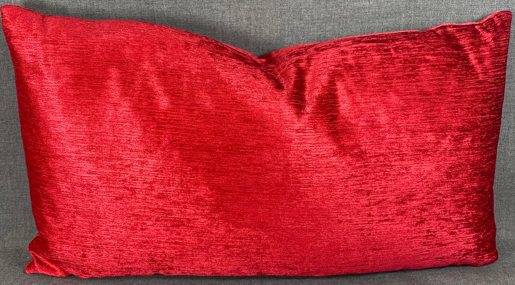 Luxury Lumbar Pillow - 24" x 14"- Empress Casandra Red Double Front