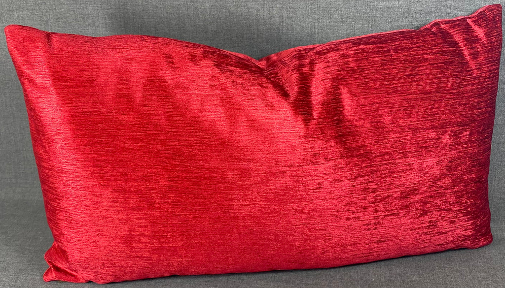 Luxury Lumbar Pillow - 24" x 14"- Empress Casandra Red Double Front