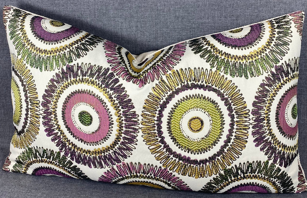 Luxury Lumbar Pillow - 24" x 14"- Squiggs Purple