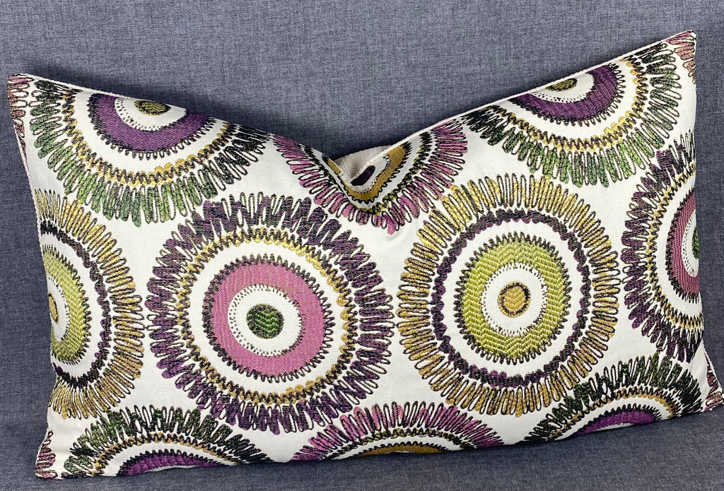 Luxury Lumbar Pillow - 24" x 14"- Squiggs Purple