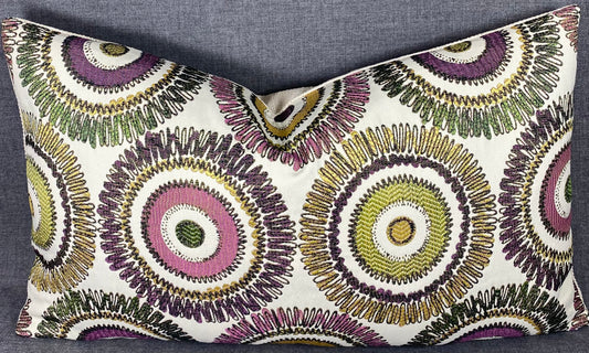 Luxury Lumbar Pillow  - 24" x 14" - Squiggs Purple