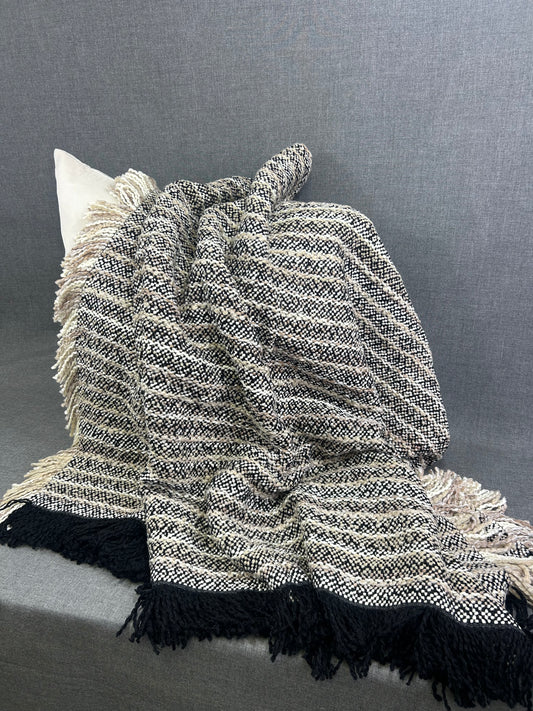 Luxury Knit Throw - 45" x 70" -  Ashville Oyster; Bulky Knit Throw