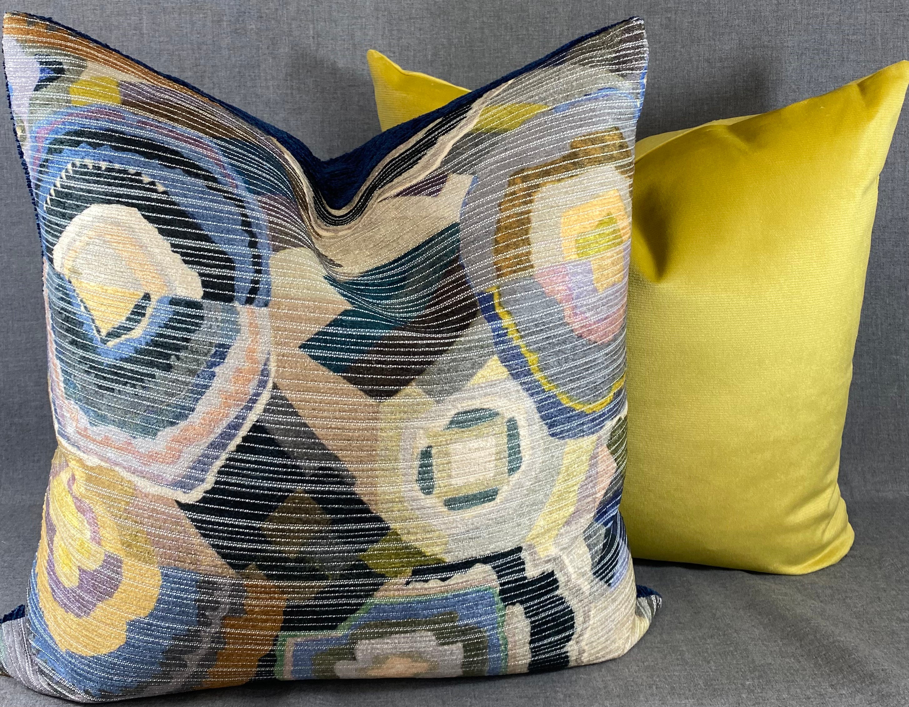 Luxury Pillow -  24" x 24" -  Navy Color Bloom