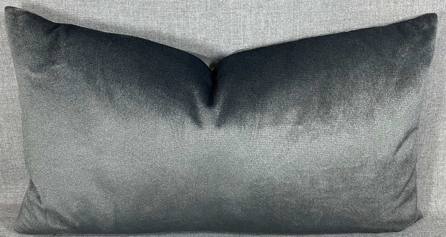 Luxury Lumbar Pillow - 24” x 14” - Belvedere Charcoal