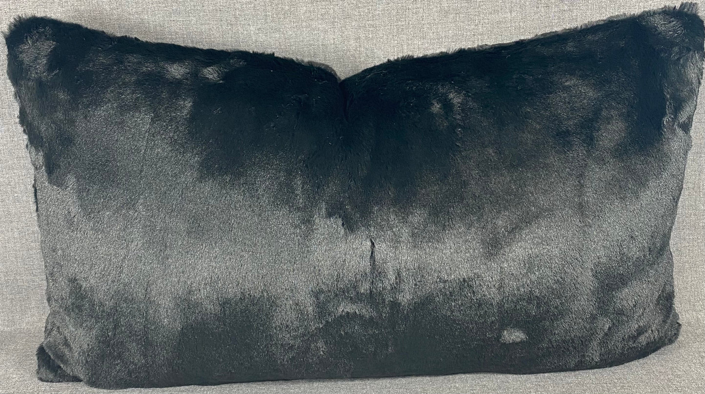 Luxury Lumbar Pillow - 24" x 14" -  Furocious-Black