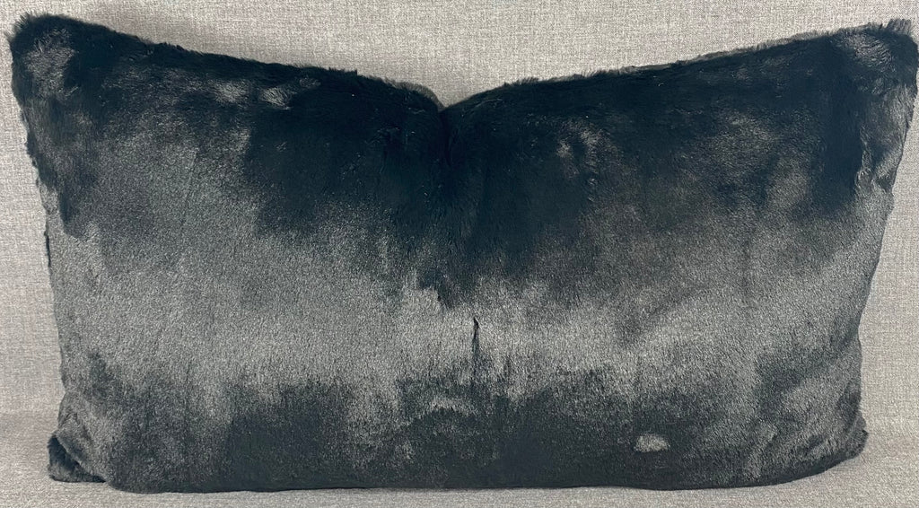 Luxury Lumbar Pillow - 24" x 14"-  Furocious Black