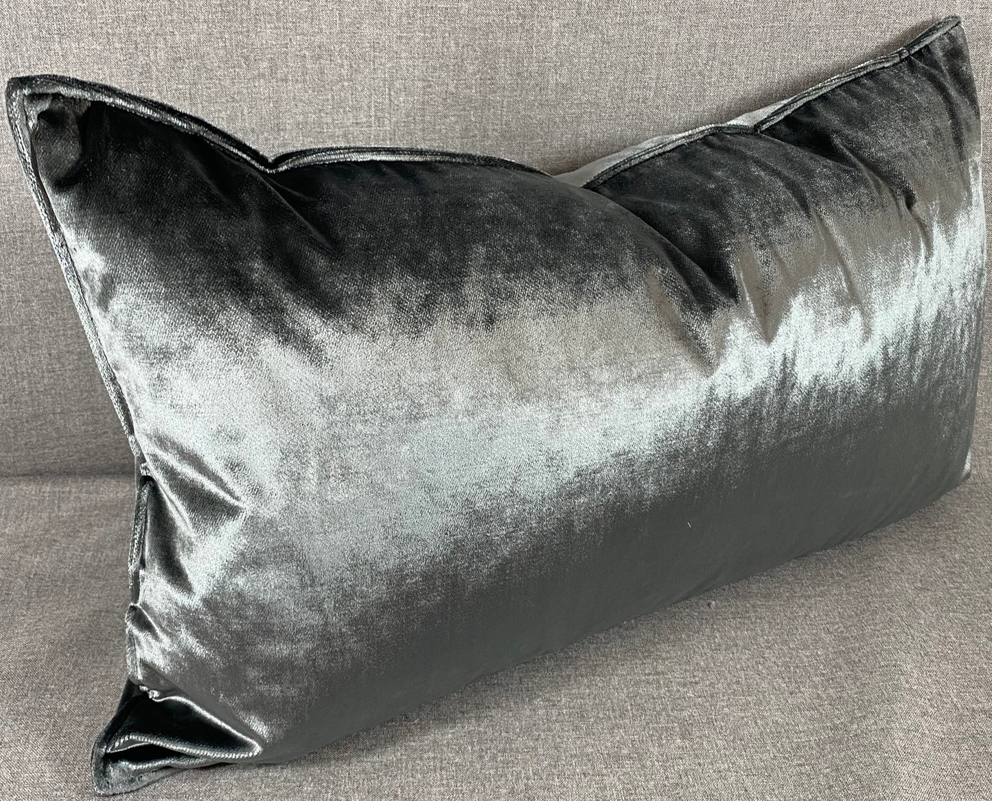 Luxury Lumbar Pillow - 24" x 14" - Iridescence Double Front-Graphite