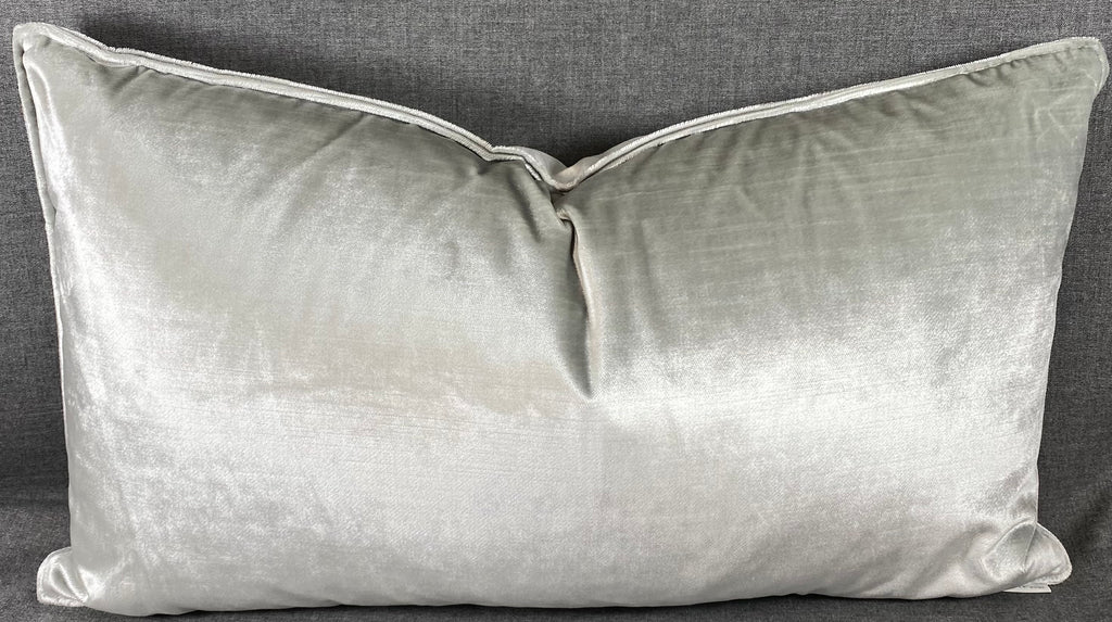 Luxury Lumbar Pillow - 24" x 14" - Iridescence Double Front Silver