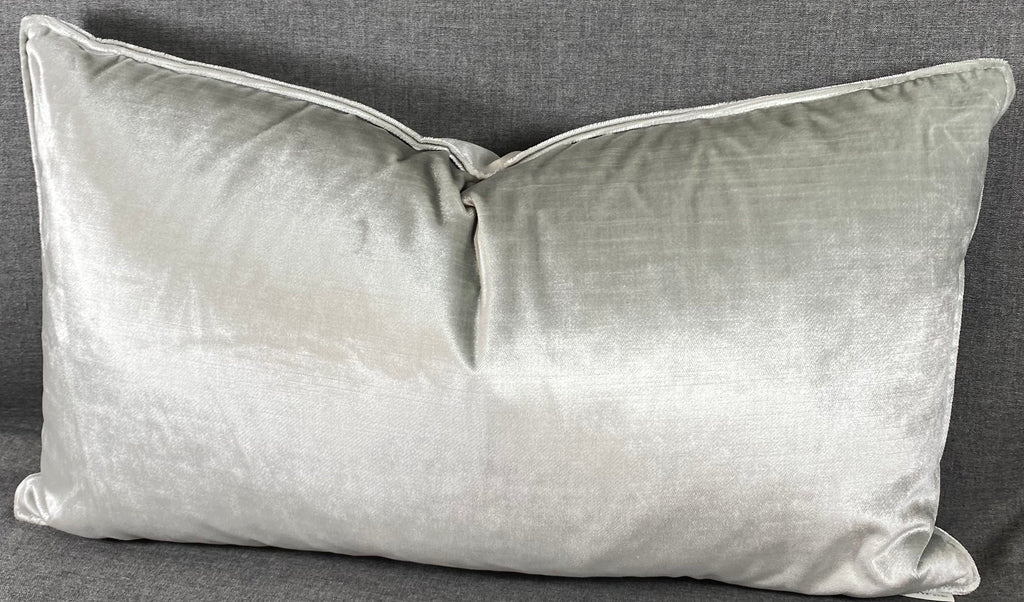 Luxury Lumbar Pillow - 24" x 14" - Iridescence Double Front Silver