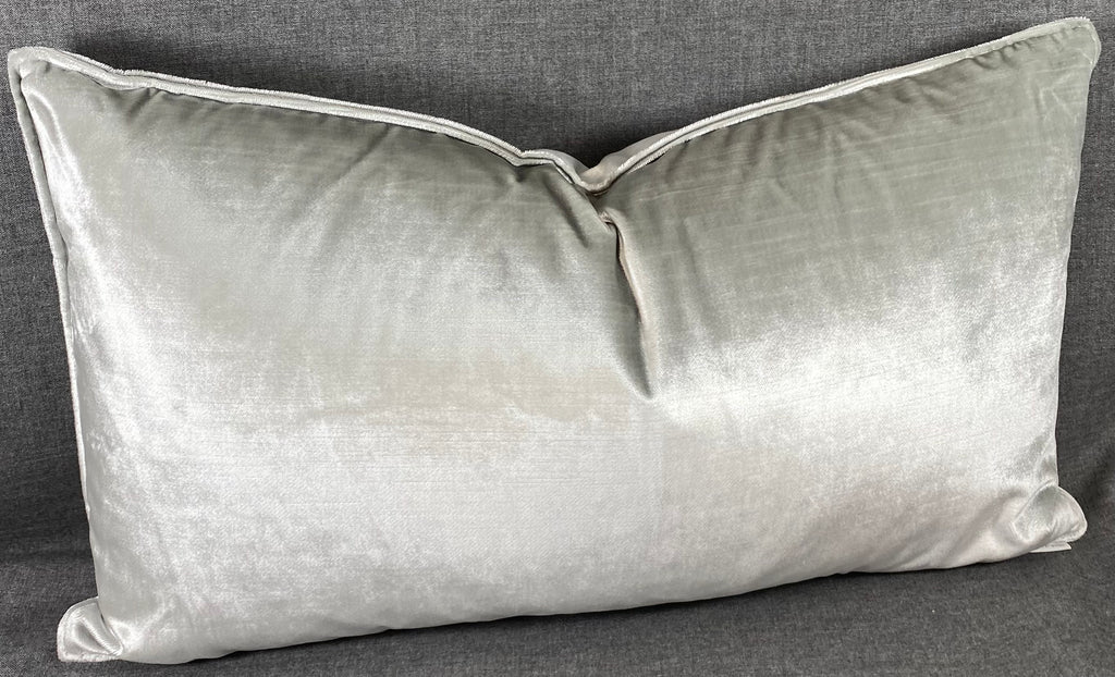 Luxury Lumbar Pillow - 24" x 14" - Iridescence Double Front Silver