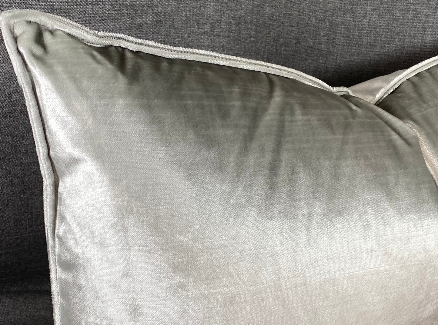 Luxury Lumbar Pillow - 24" x 14" - Iridescence Double Front - Silver