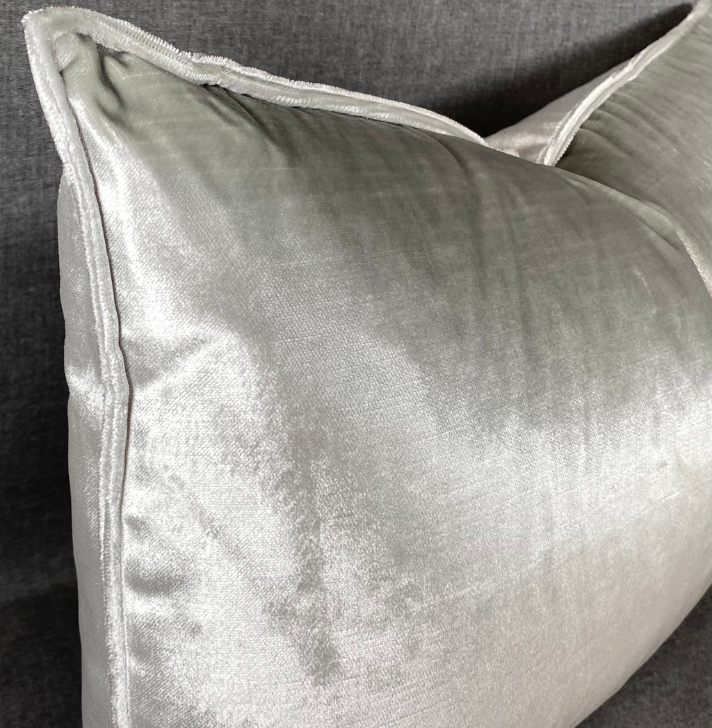Luxury Lumbar Pillow - 24" x 14" - Iridescence Double Front Silver