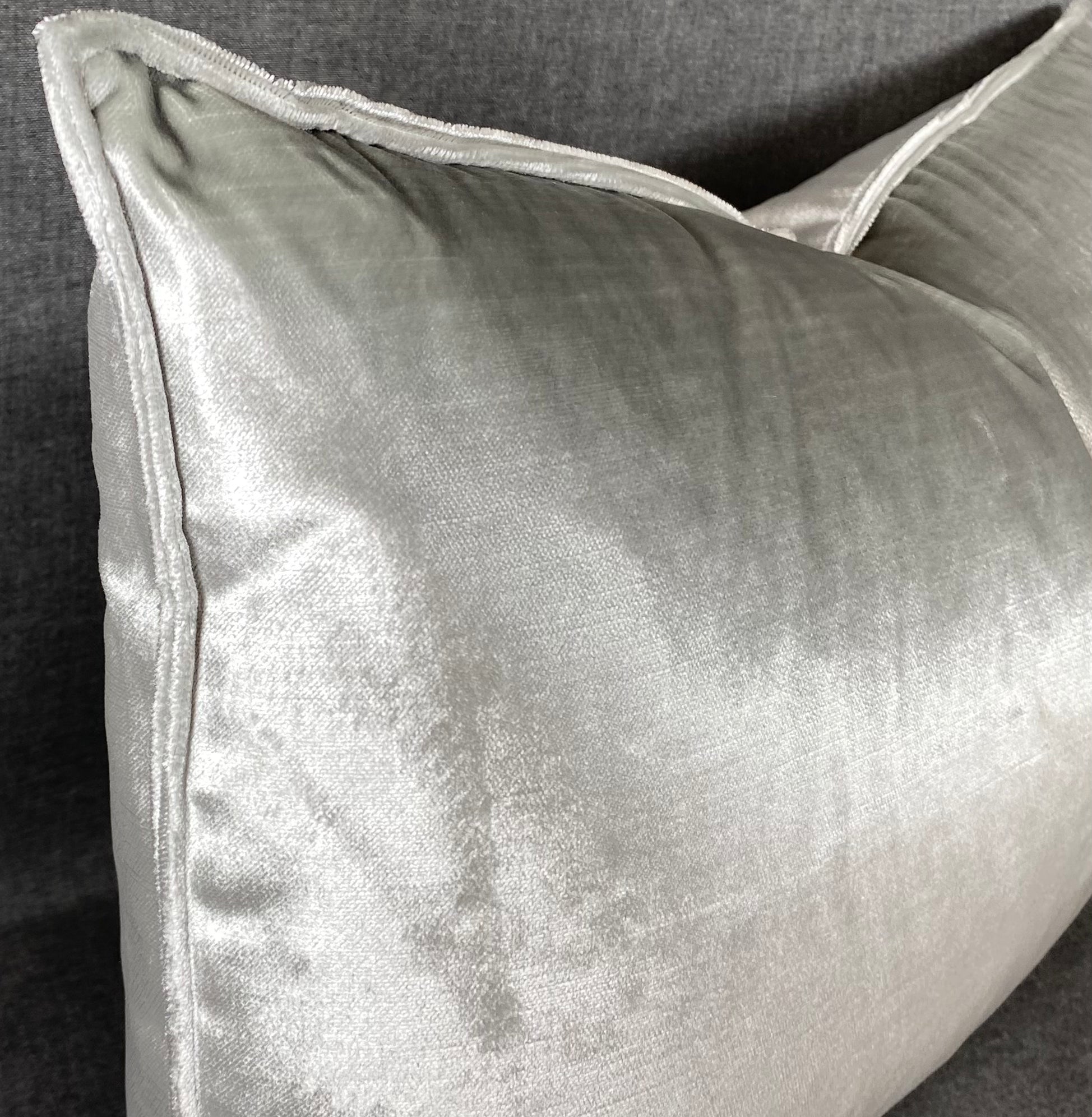 Luxury Lumbar Pillow - 24" x 14" - Iridescence Double Front Silver