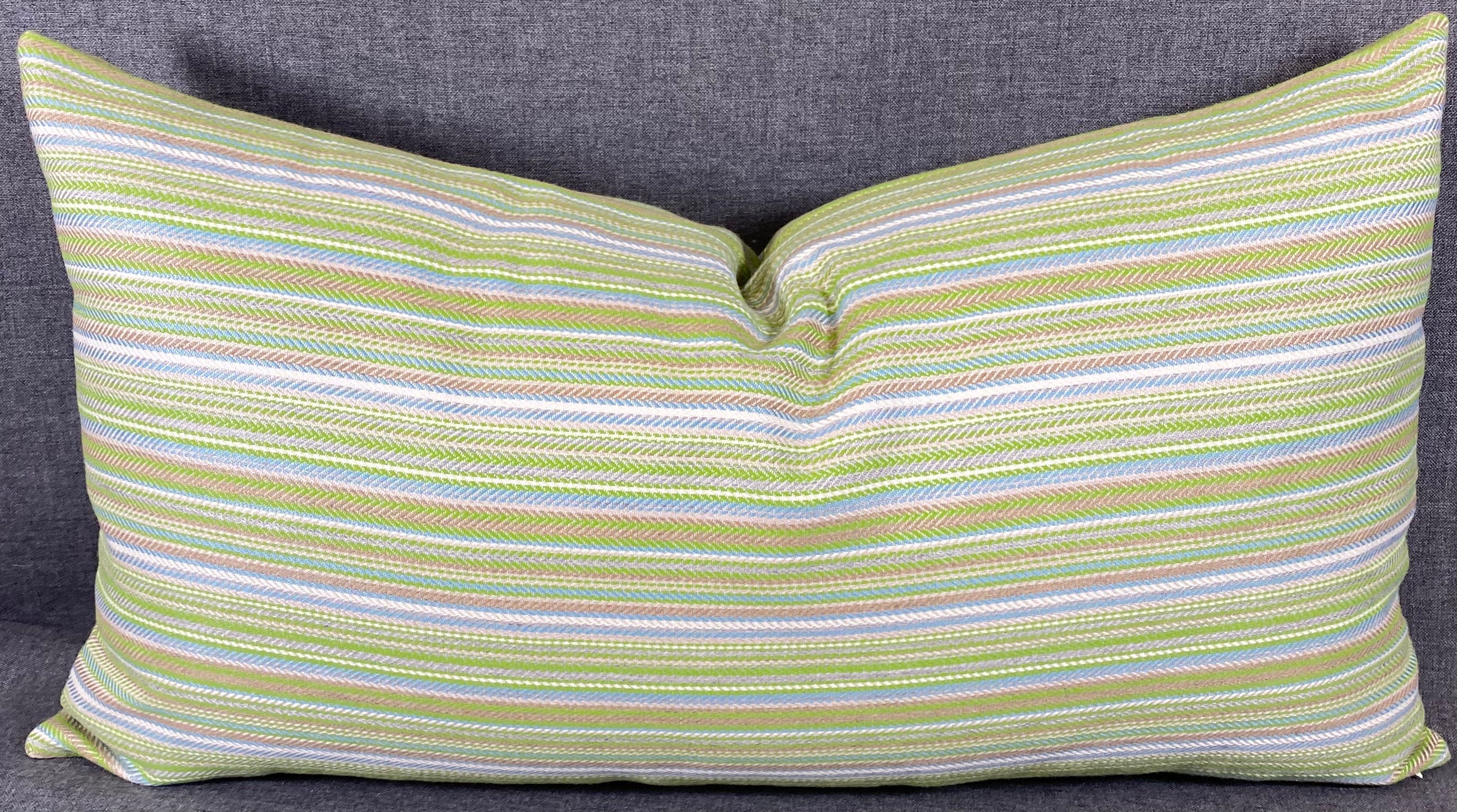 Luxury Outdoor Lumbar Pillow - 22" x 12" - Kinsley Seaweed