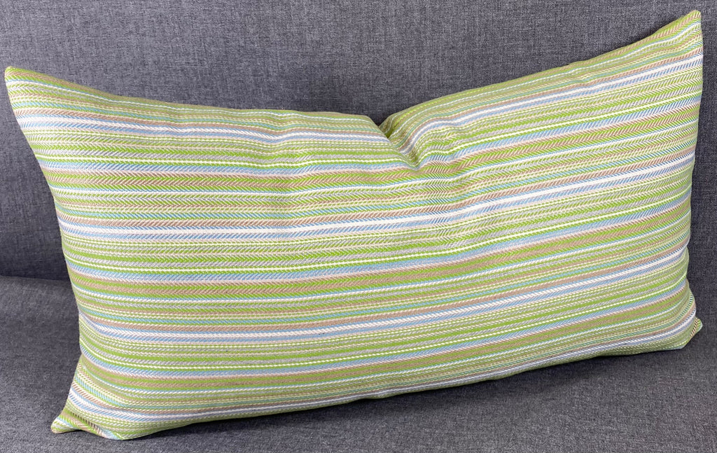 Luxury Outdoor Lumbar Pillow - 22" x 12" - Kinsley Seaweed