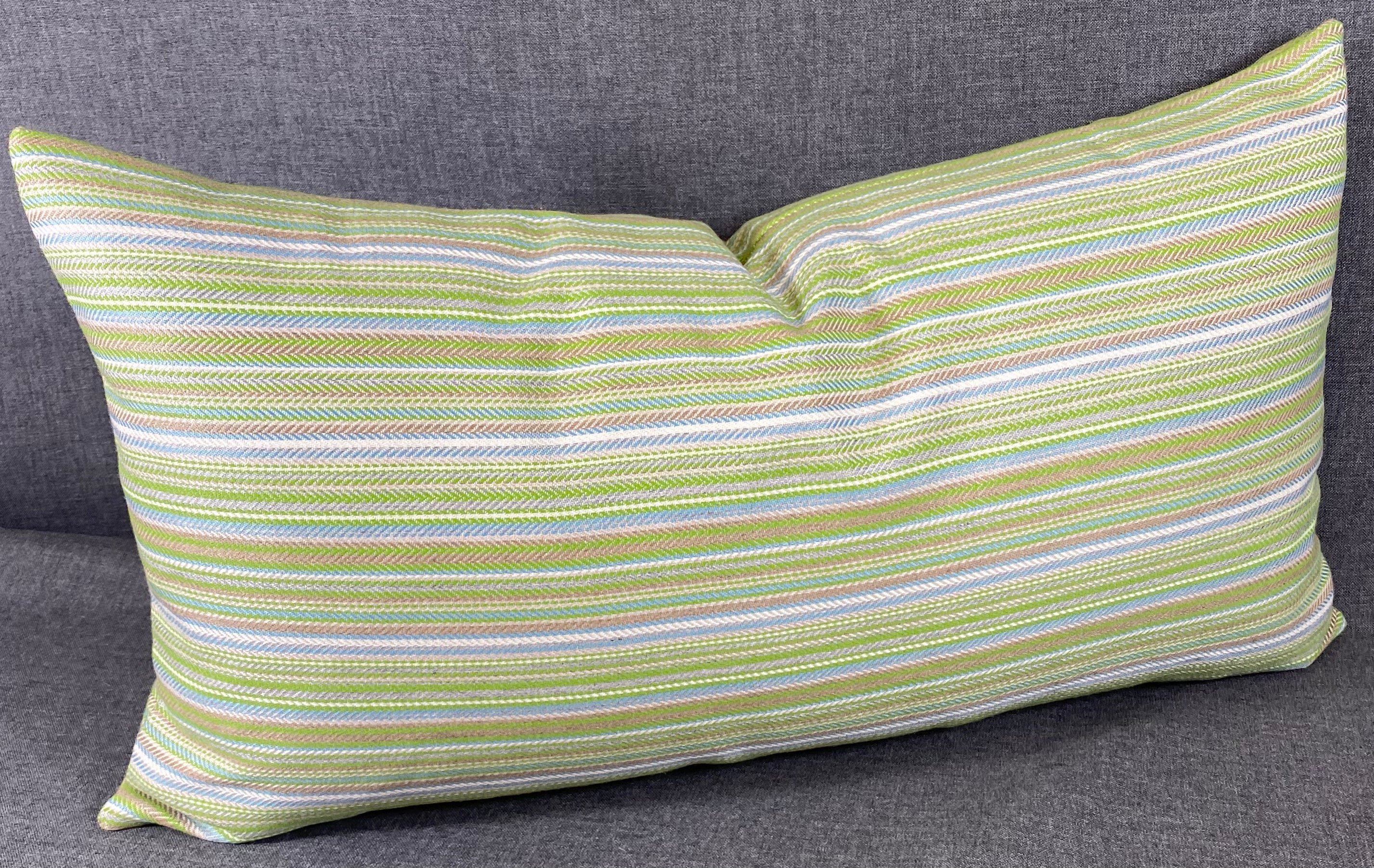 Luxury Outdoor Lumbar Pillow - 22" x 12" - Kinsley Seaweed