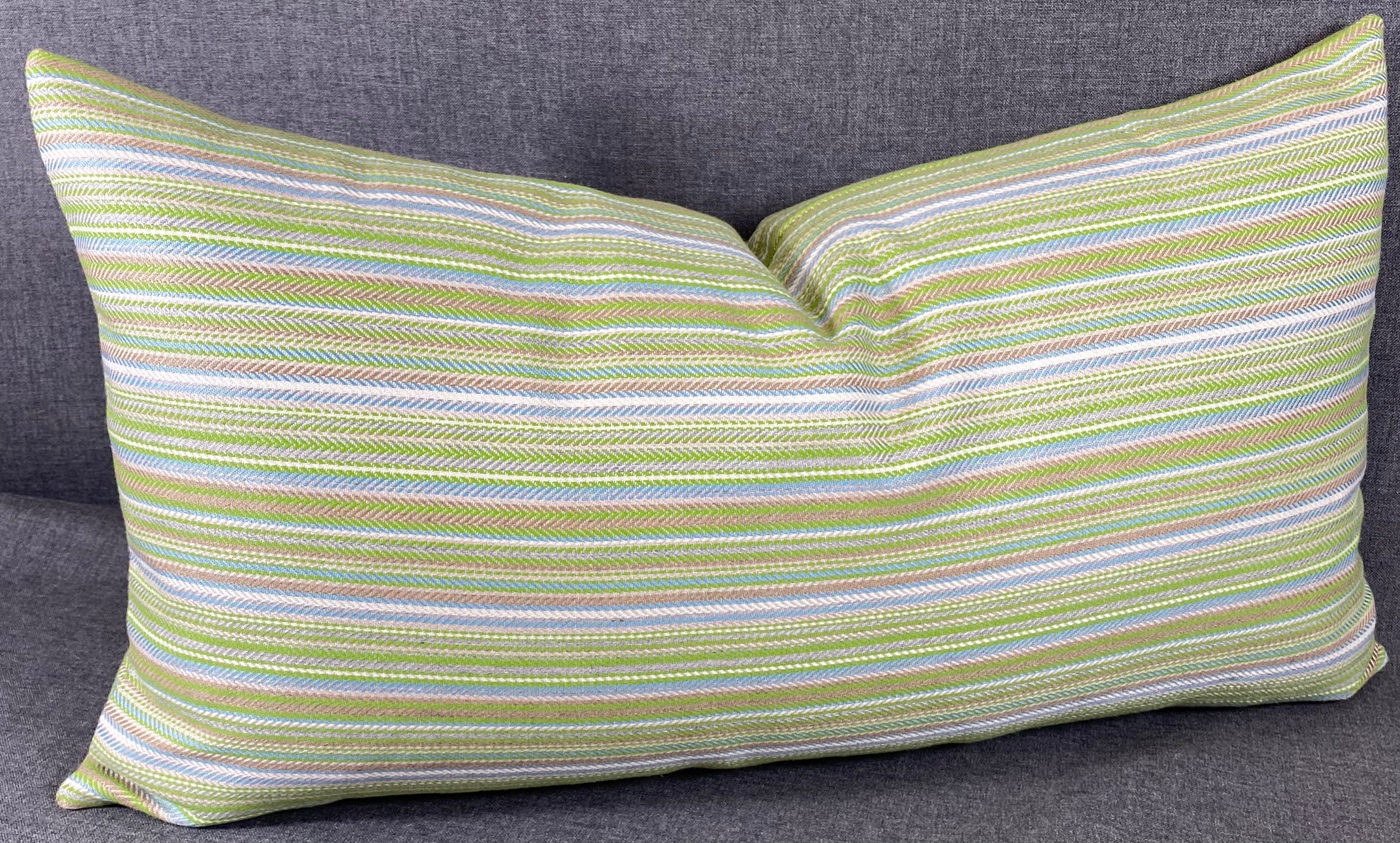 Luxury Outdoor Lumbar Pillow - 22" x 12" - Kinsley Seaweed